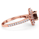 Art Deco Round Natural Stone Floral Ring