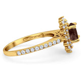 Art Deco Round Natural Stone Floral Ring