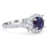 Vintage Style Round Natural Stone Flower Ring