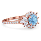 Vintage Style Round Natural Stone Flower Ring