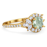 Vintage Style Round Natural Stone Flower Ring