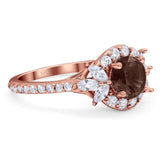 Vintage Style Round Natural Stone Flower Ring