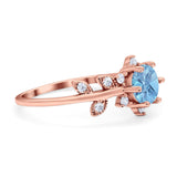 Art Deco Round Natural Stone Floral Ring