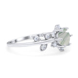 Art Deco Round Natural Stone Floral Ring