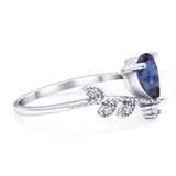 Floral Pear Teardrop Natural Stone Chevron Ring