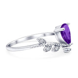 Floral Pear Teardrop Natural Stone Chevron Ring