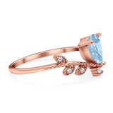 Floral Pear Teardrop Natural Stone Chevron Ring