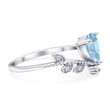 Floral Pear Teardrop Natural Stone Chevron Ring