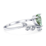 Floral Pear Teardrop Natural Stone Chevron Ring