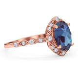 Oval Natural Stone Beaded Ring