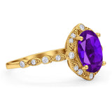 Oval Natural Stone Beaded Ring