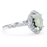 Oval Natural Stone Beaded Ring