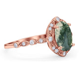 Oval Natural Stone Beaded Ring