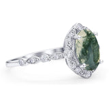 Oval Natural Stone Beaded Ring