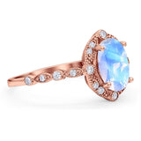 Oval Natural Stone Beaded Ring