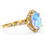 Oval Natural Stone Beaded Ring