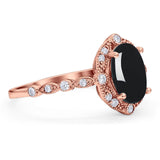 Oval Natural Stone Beaded Ring