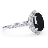 Oval Natural Stone Beaded Ring