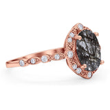 Oval Natural Stone Beaded Ring