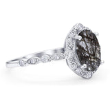 Oval Natural Stone Beaded Ring