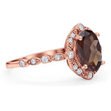 Oval Natural Stone Beaded Ring