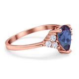 Pear Teardrop Natural Stone Wedding Ring