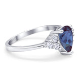 Pear Teardrop Natural Stone Wedding Ring