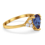 Pear Teardrop Natural Stone Wedding Ring