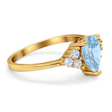 Pear Teardrop Natural Stone Wedding Ring