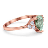 Pear Teardrop Natural Stone Wedding Ring