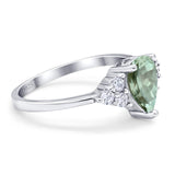 Pear Teardrop Natural Stone Wedding Ring