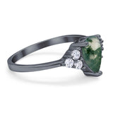 Pear Teardrop Natural Stone Wedding Ring