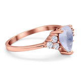 Pear Teardrop Natural Stone Wedding Ring