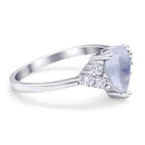 Pear Teardrop Natural Stone Wedding Ring