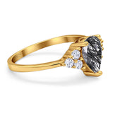 Pear Teardrop Natural Stone Wedding Ring