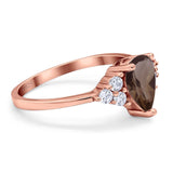 Pear Teardrop Natural Stone Wedding Ring