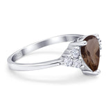 Pear Teardrop Natural Stone Wedding Ring