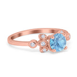 Art Deco Round Natural Stone Floral Ring