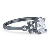 Art Deco Oval Natural Stone Floral Ring