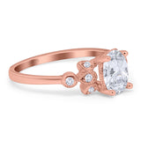 Art Deco Oval Natural Stone Floral Ring