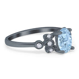 Art Deco Oval Natural Stone Floral Ring