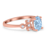 Art Deco Oval Natural Stone Floral Ring