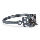 Art Deco Oval Natural Stone Floral Ring