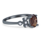 Art Deco Oval Natural Stone Floral Ring