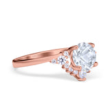 Art Deco Round Natural Stone Flower Ring