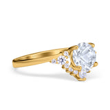 Art Deco Round Natural Stone Flower Ring