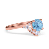 Art Deco Round Natural Stone Flower Ring