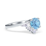Art Deco Round Natural Stone Flower Ring