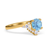 Art Deco Round Natural Stone Flower Ring