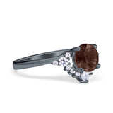 Art Deco Round Natural Stone Flower Ring
